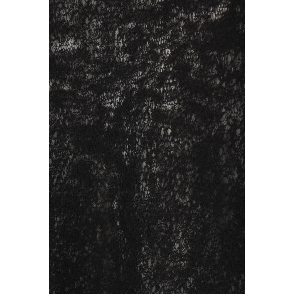 Séfr Zwarte Mesh Wol Shirt Black Heren
