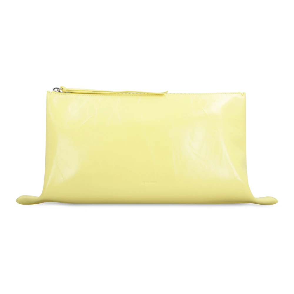 Jil Sander Stijlvolle Leren Clutch Tas Yellow Dames