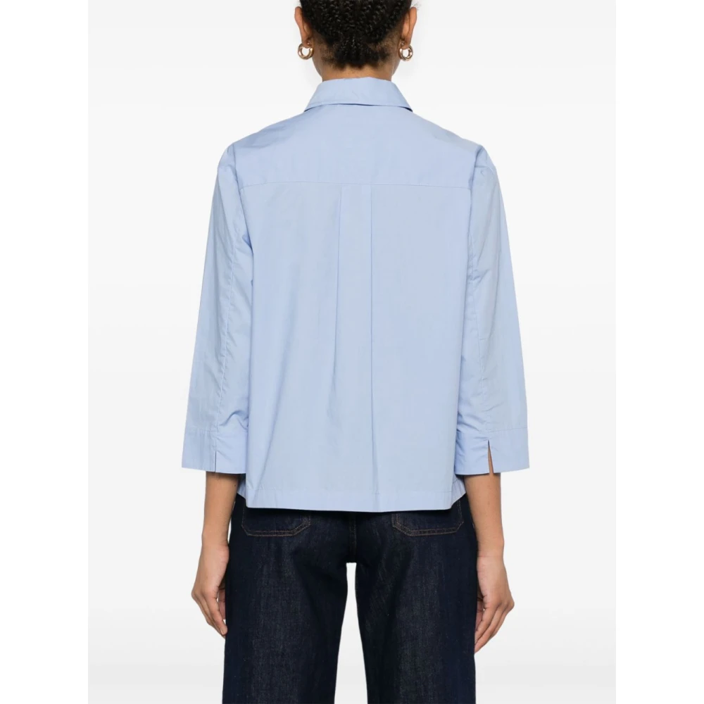 Woolrich Heldere Blauwe Button-Up Shirt Blue Dames