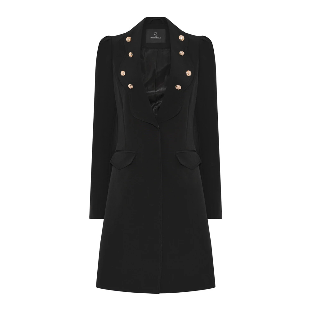 Bruuns Bazaar Elegante Zwarte Jurk met V-hals Black Dames