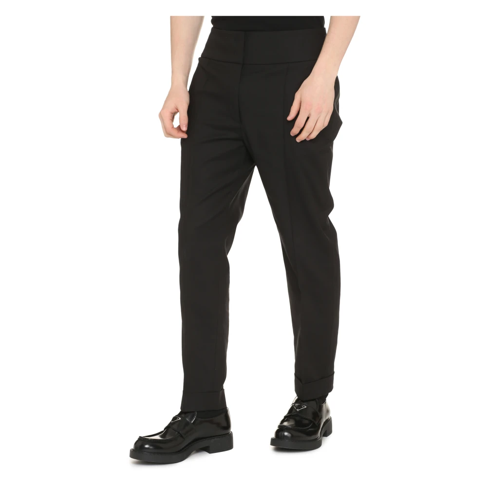 PESERICO Chino broek van katoenmix Black Dames