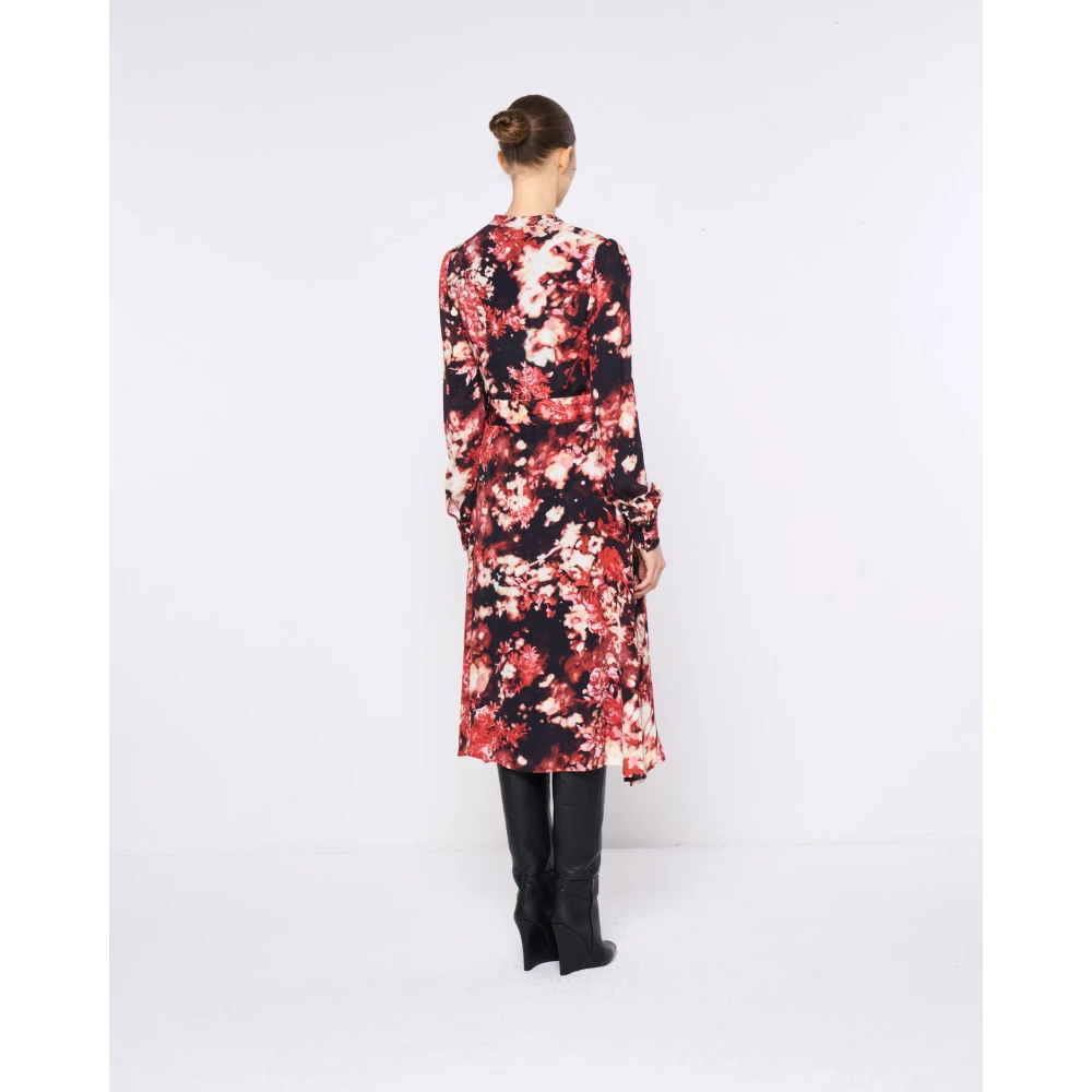 Silvian Heach Bloemenoverhemdjurk met tailleband Red Dames