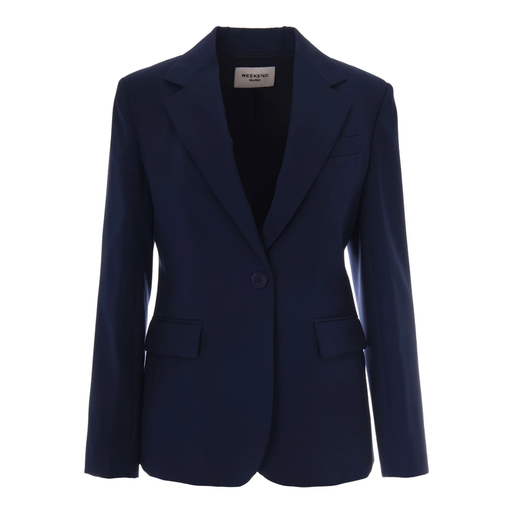 Max Mara Vrouw Blauw Jassen Dames, 2XS, Wol, Wkdlamine Blazer