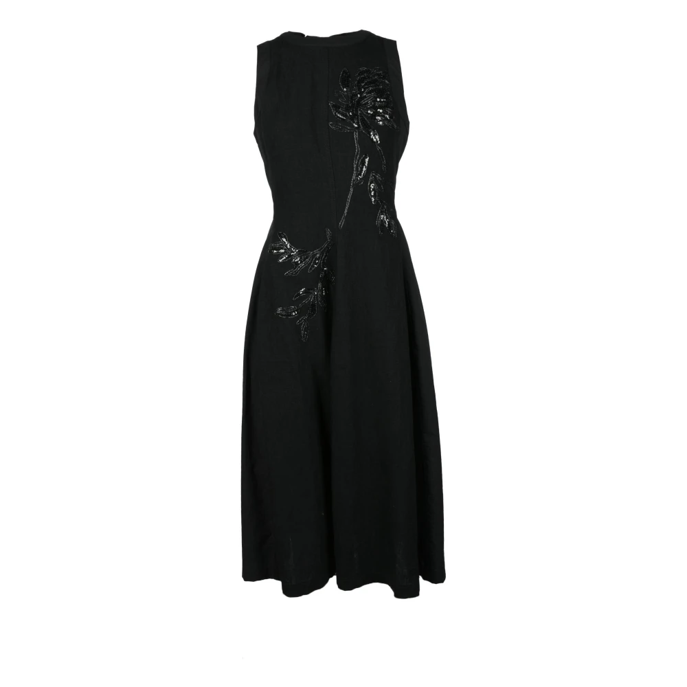 BRUNELLO CUCINELLI Elegante Katoenmix Jurk Black Dames