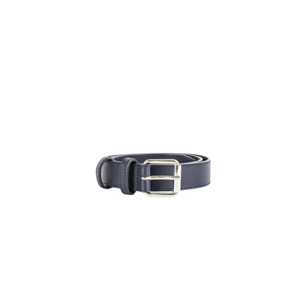 Comme des Garçons Navy leren riem met zilveren gesp Blue Dames