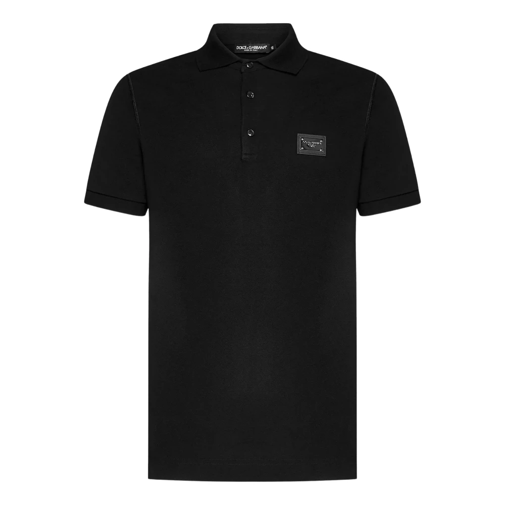 Dolce & Gabbana Black Cotton Polo Shirt - Male - Polo Shirts - L - Tops