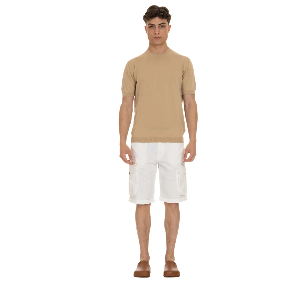Tagliatore Katoenen Gebreid T-shirt en Polo Beige Heren