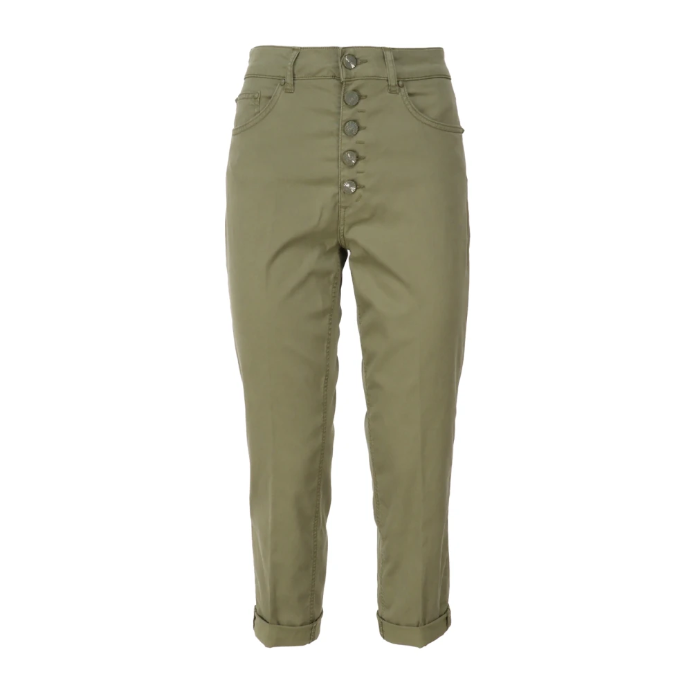 Dondup Cropped Trousers Green Dames
