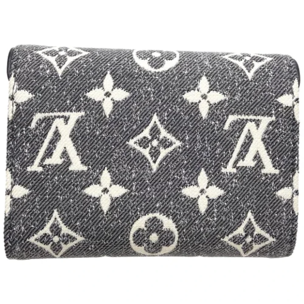Louis Vuitton Vintage Pre-owned Denim wallets Gray Dames