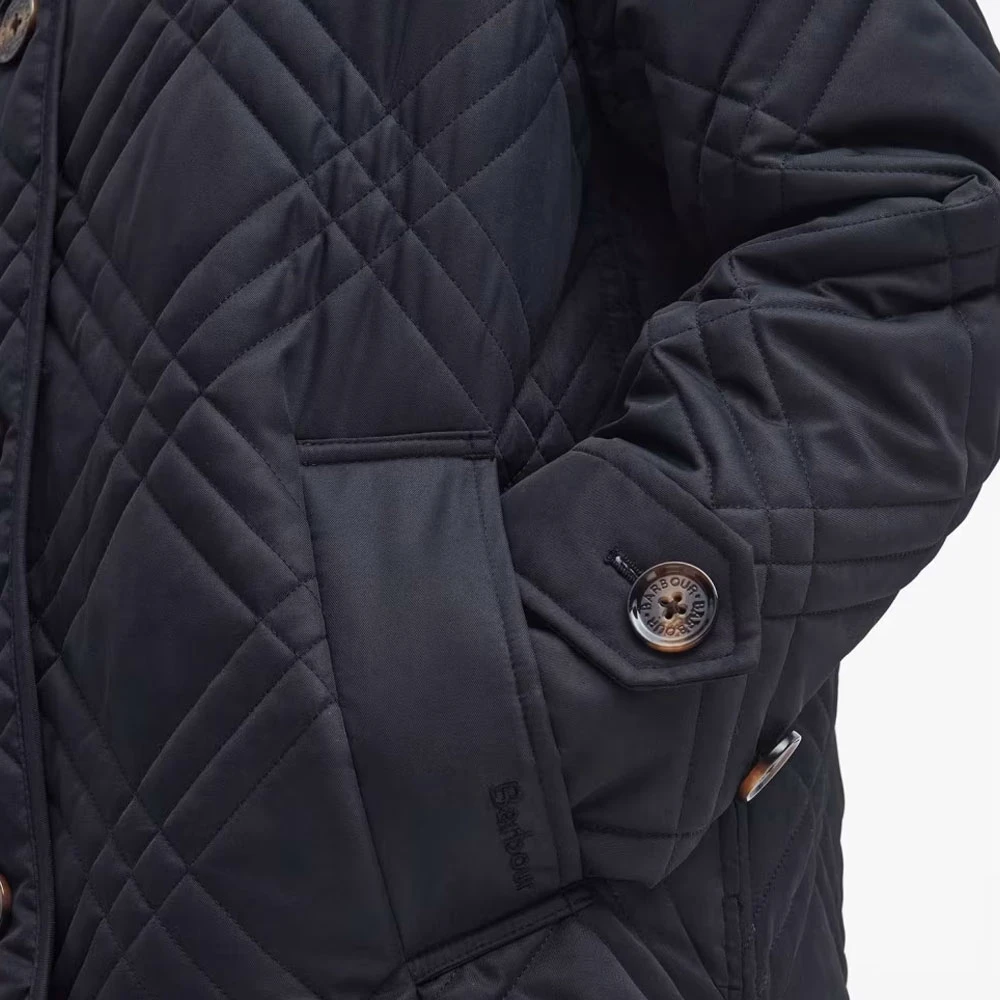 Barbour Gewatteerde jas met nieuw tartandetail Blue Dames