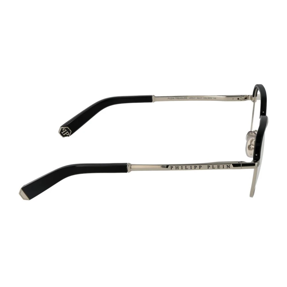 Philipp Plein Heren Zwart Metalen Browline Optische Frames Black Heren