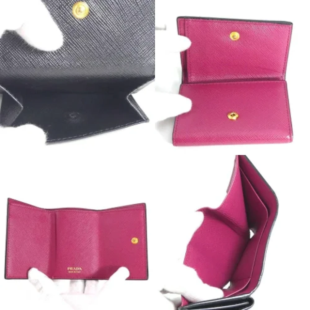 Prada Vintage Pre-owned Leather wallets Black Dames