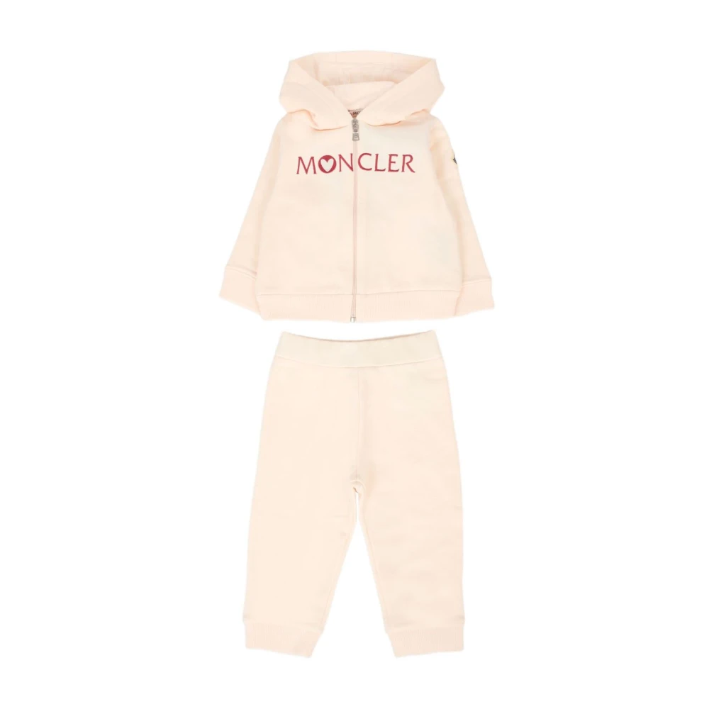 Moncler , Kids Sport Sets, Female, Pink, 12 M, Complete Hoodie + Joggers