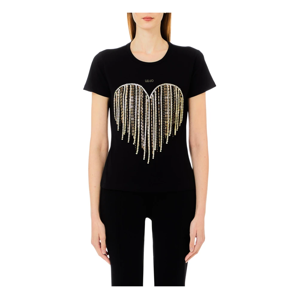 Liu Jo Modieuze T-shirt voor mannen en vrouwen Black Dames