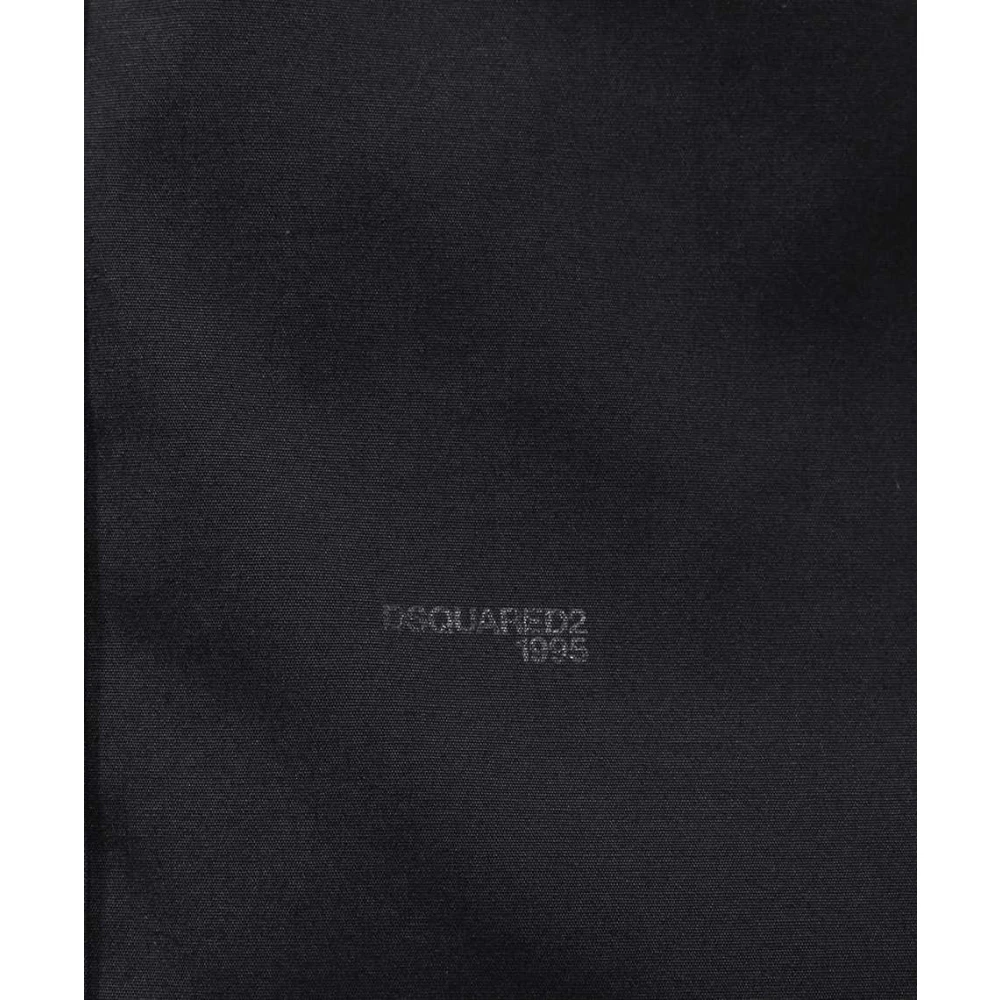 Dsquared2 Katoenen Shirt Ronde Zoom Casual Stijl Black Heren