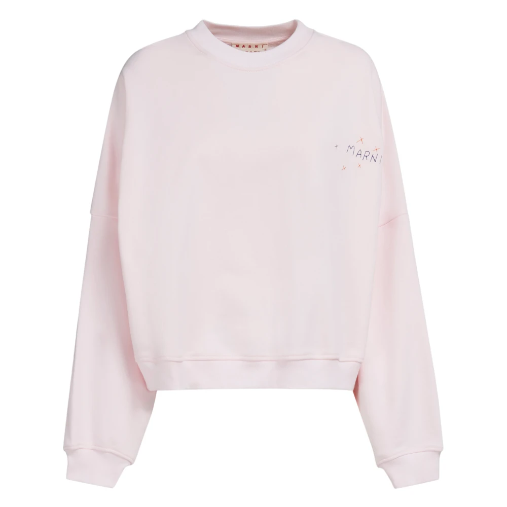 Marni jersey sweatshirt met drakenprint Pink Dames