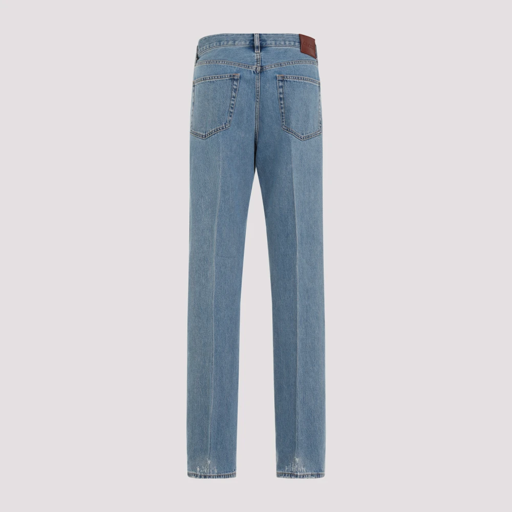 Gucci Blauwe Straight Denim Broek Blue Dames