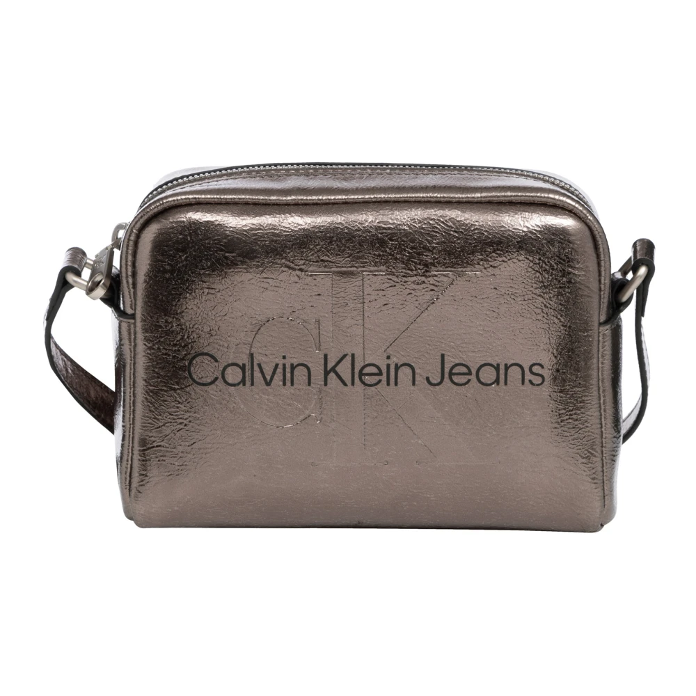 Calvin Klein Jeans Stijlvolle Crossbody Tas met Verstelbare Band Gray Dames