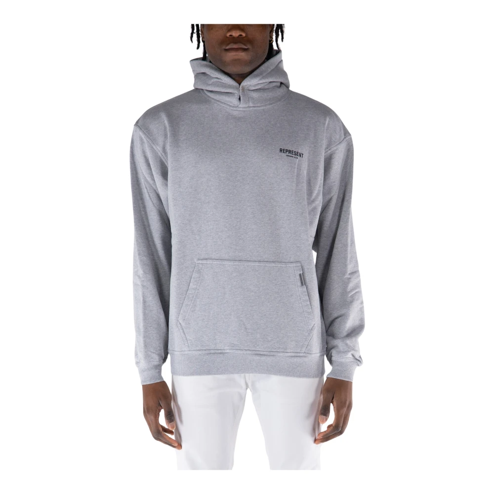 Represent Ash Grey Black Sweatshirt Hoodie Gray Heren