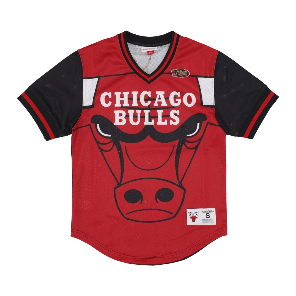 Mitchell & Ness Chicago Bulls Mesh V-neck Jersey Red Heren
