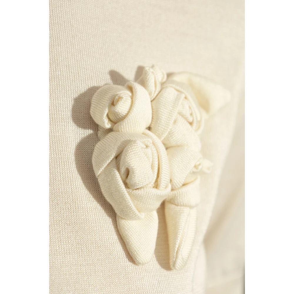 Dolce & Gabbana Zijden top met applicatie Beige Dames