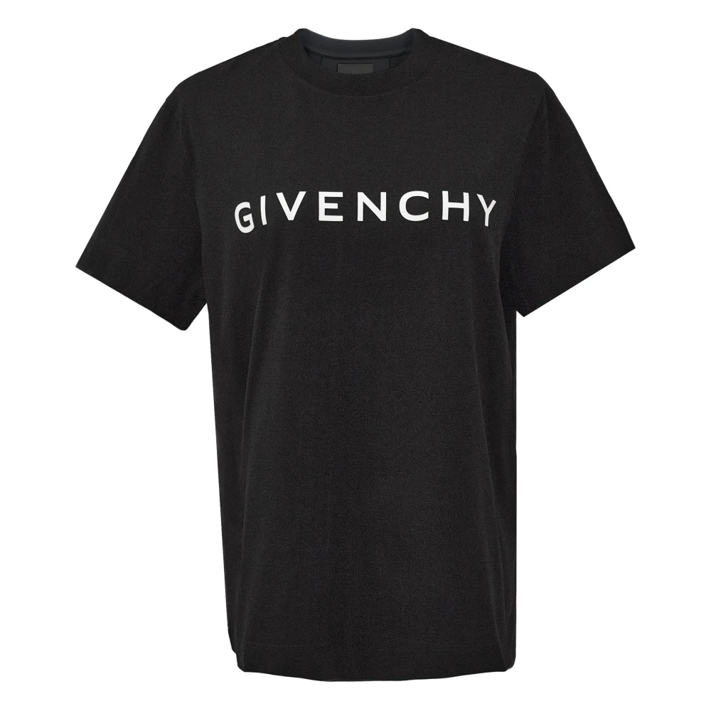 Givenchy Zwart Signature Print T-Shirt Black Heren