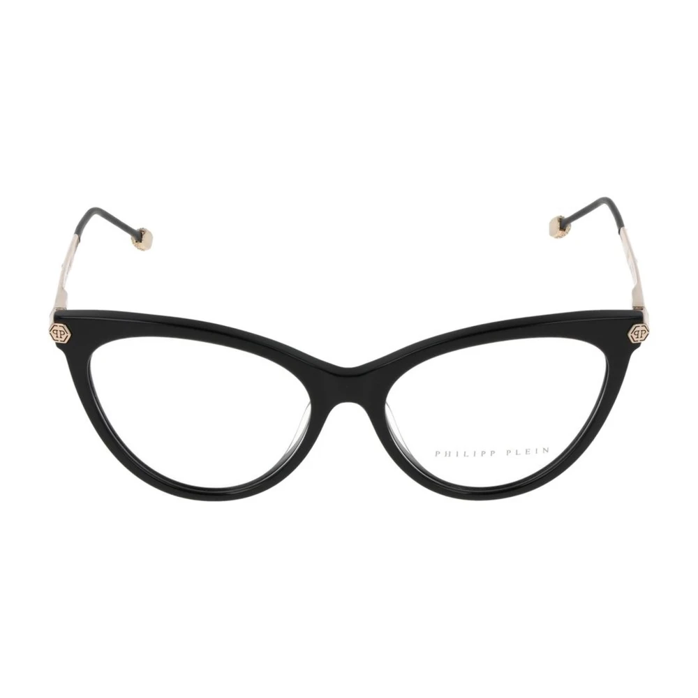 Philipp Plein Cat Eye Zwart Cellulose Acetaat Monturen Black Dames