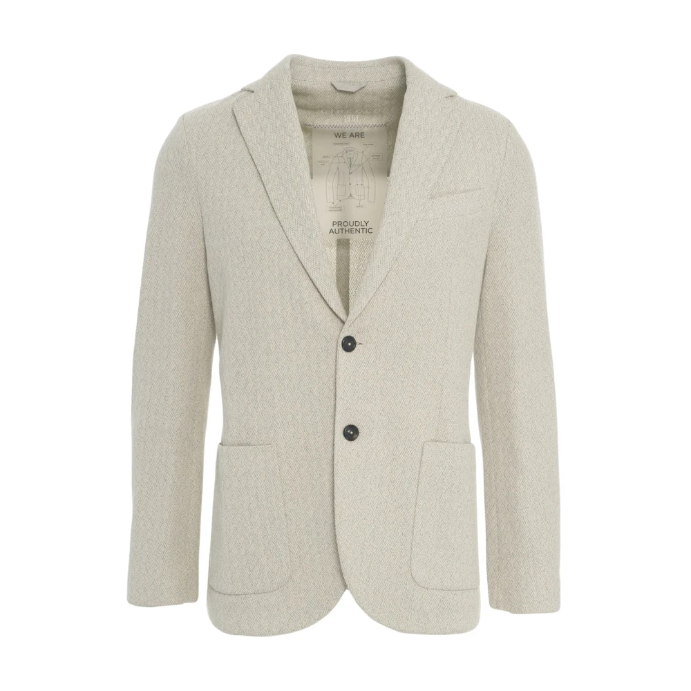 Circolo 1901 Grijze Herringbone Blazer Easy Jacket Gray Heren