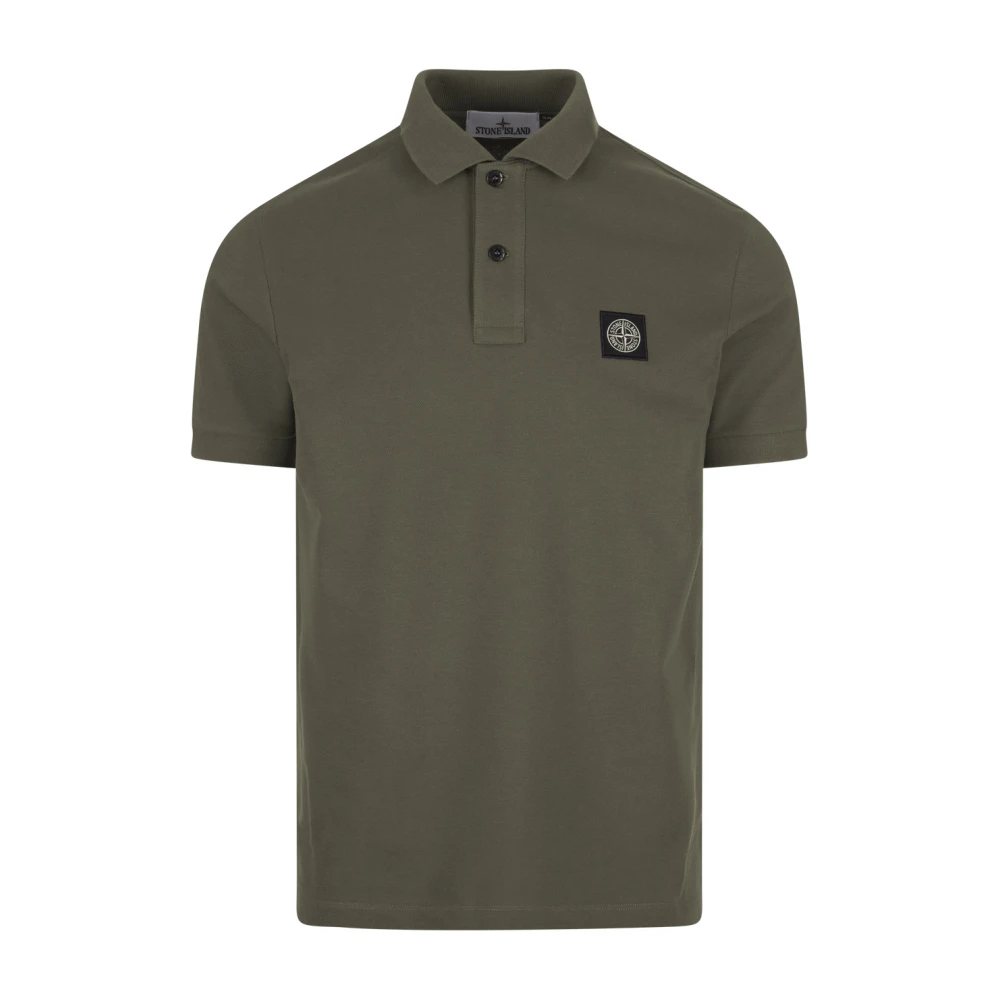 Stone Island Brun Polo Tröja med Randiga Detaljer Brown, Herr