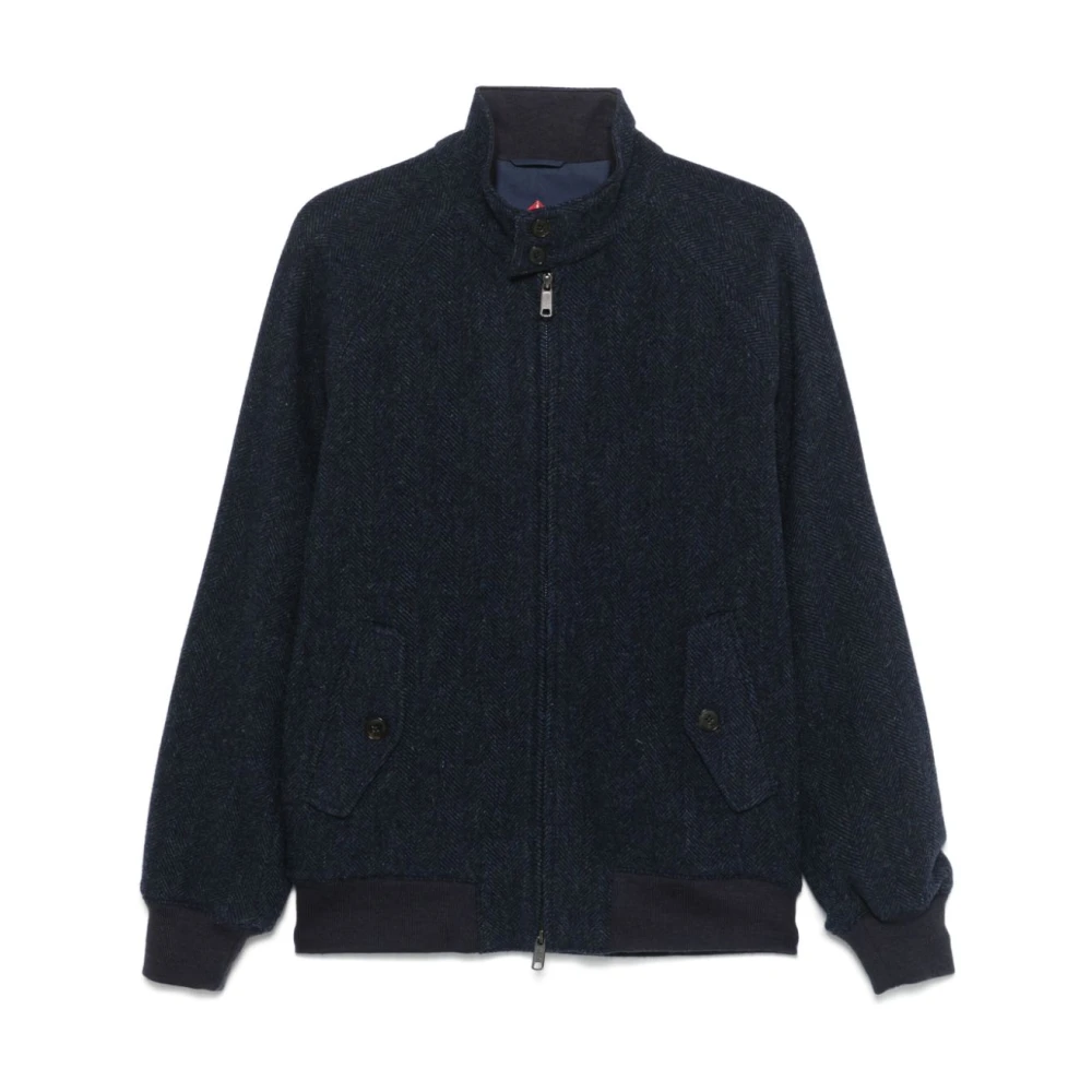 Baracuta Navy Wol Herringbone Jas Blue Heren