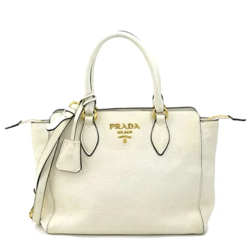 Prada Vintage Pre-owned Leather prada-bags White Dames