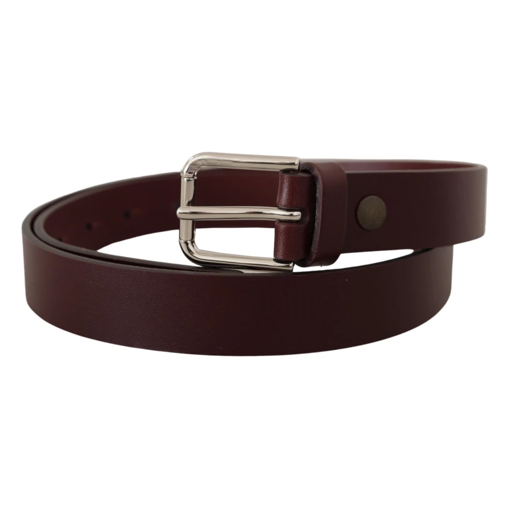 Dolce & Gabbana Luxe Leren Riem met Metalen Gesp Brown Heren