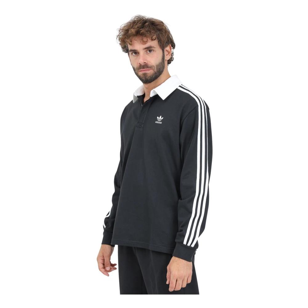 adidas Originals Zwarte Polo Adicolor Rugby Heren Black Heren