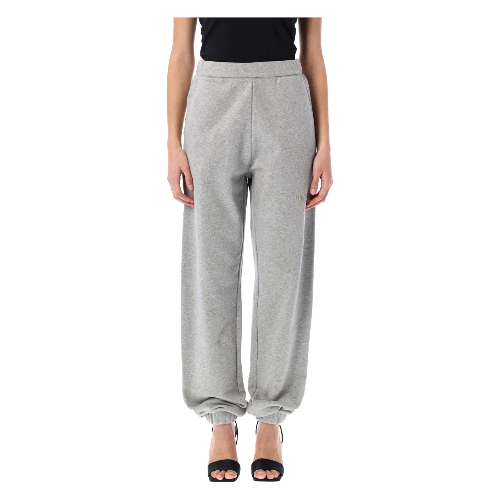 The Attico Grijze Melange Sweatpants Elastische Taille Gray Dames