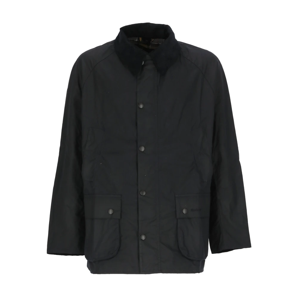 Barbour Blue Waxed Cotton Jacket With Collar - Male - Light Jackets - Blue - M - Jackets