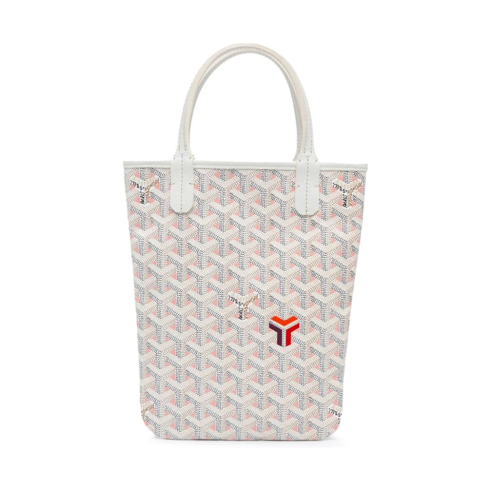Goyard Vintage Women's White Pre-Owned Patterned Tote Bag With Interior Pocket And Dual Handles