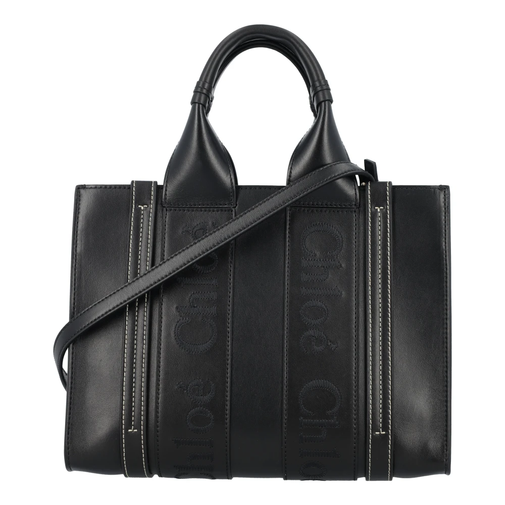 Chloé Zwarte Leren Tote Tas Black Dames
