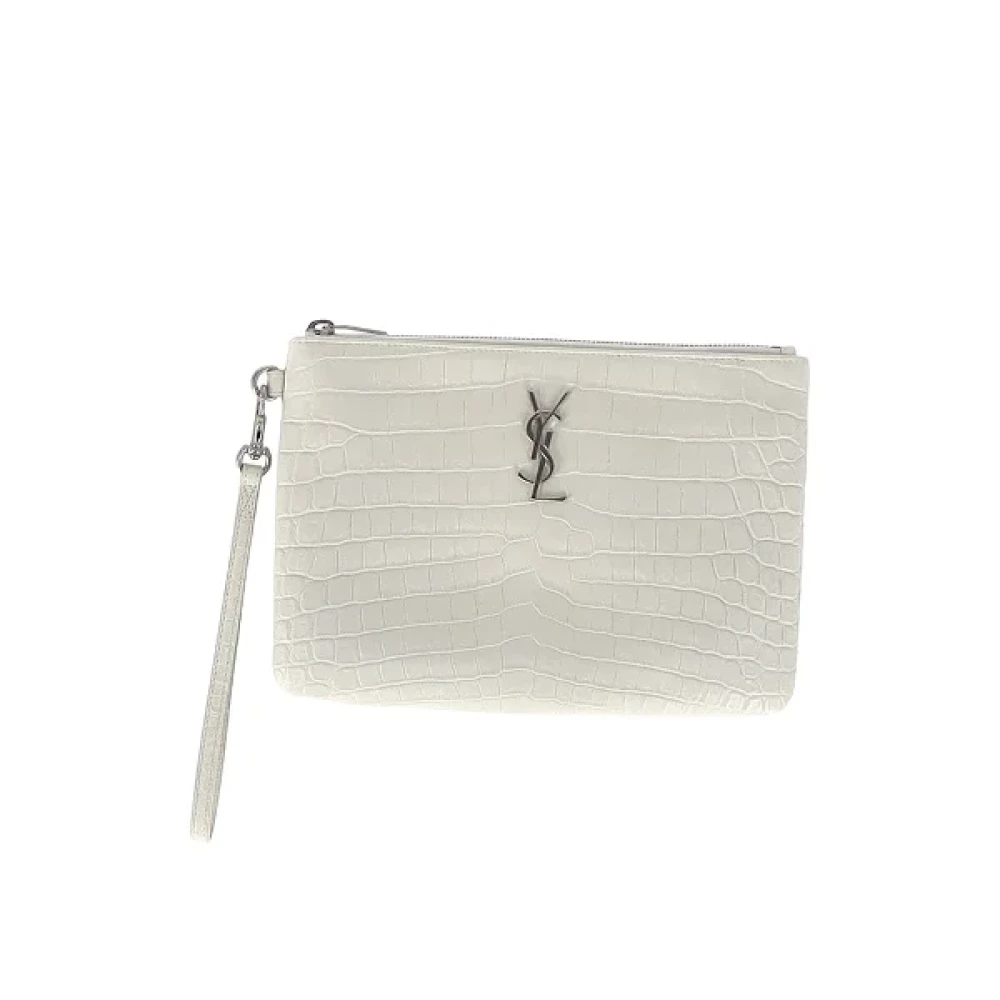 Yves Saint Laurent Vintage Pre-owned Leather clutches White Dames