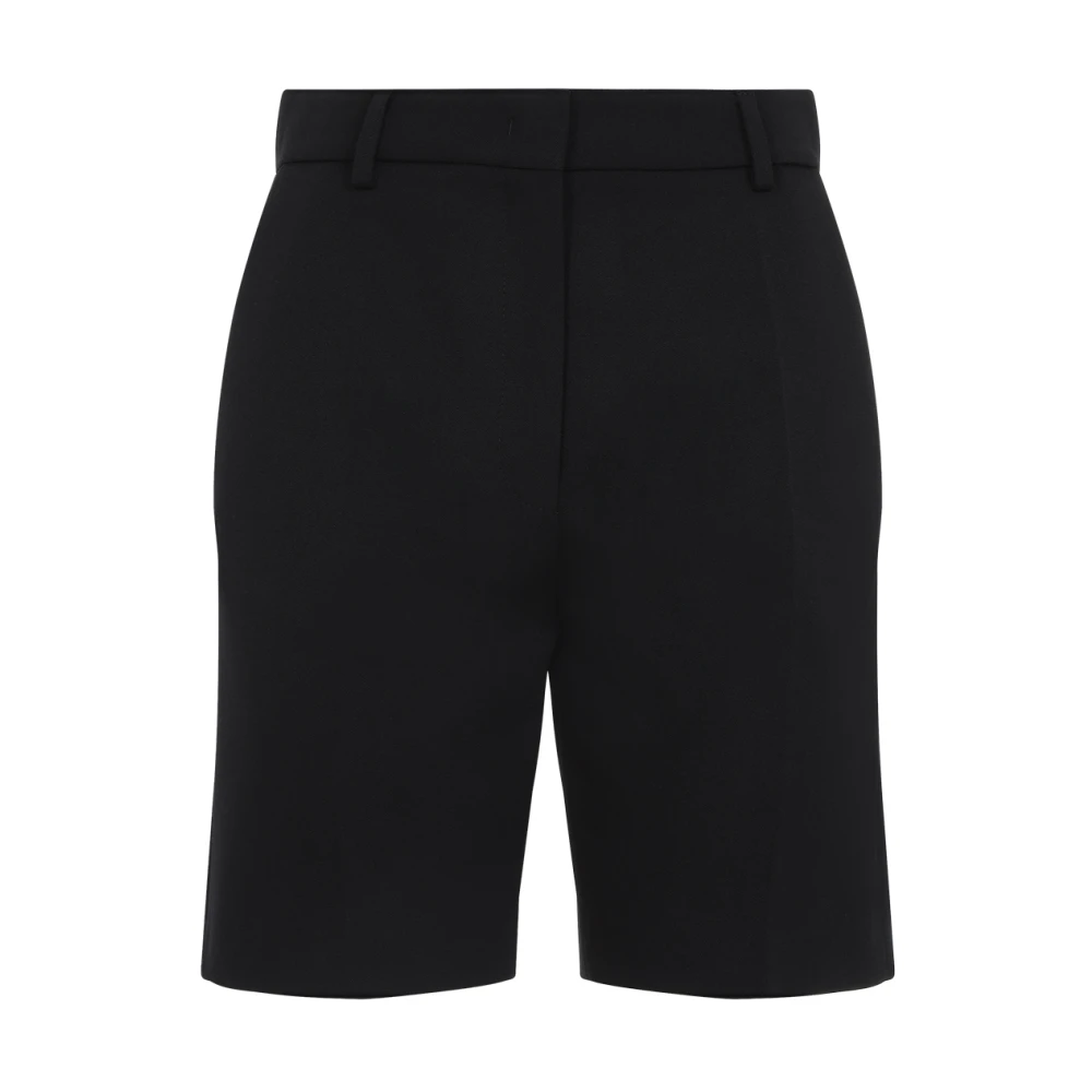 Valentino Garavani Zwarte Wollen Shorts Rits Sluiting Black Dames
