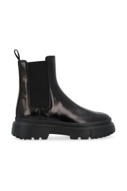 Schwarzer Leder Chelsea Boot mit Memory Foam
