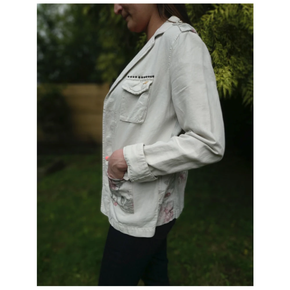 Mason's Safarijasje met kersenprint van linnen en katoen Beige Dames