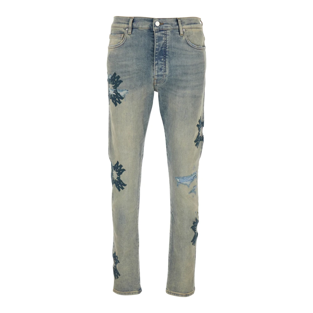 Amiri Blauwe Jeans met Geborduurde Details Blue Heren