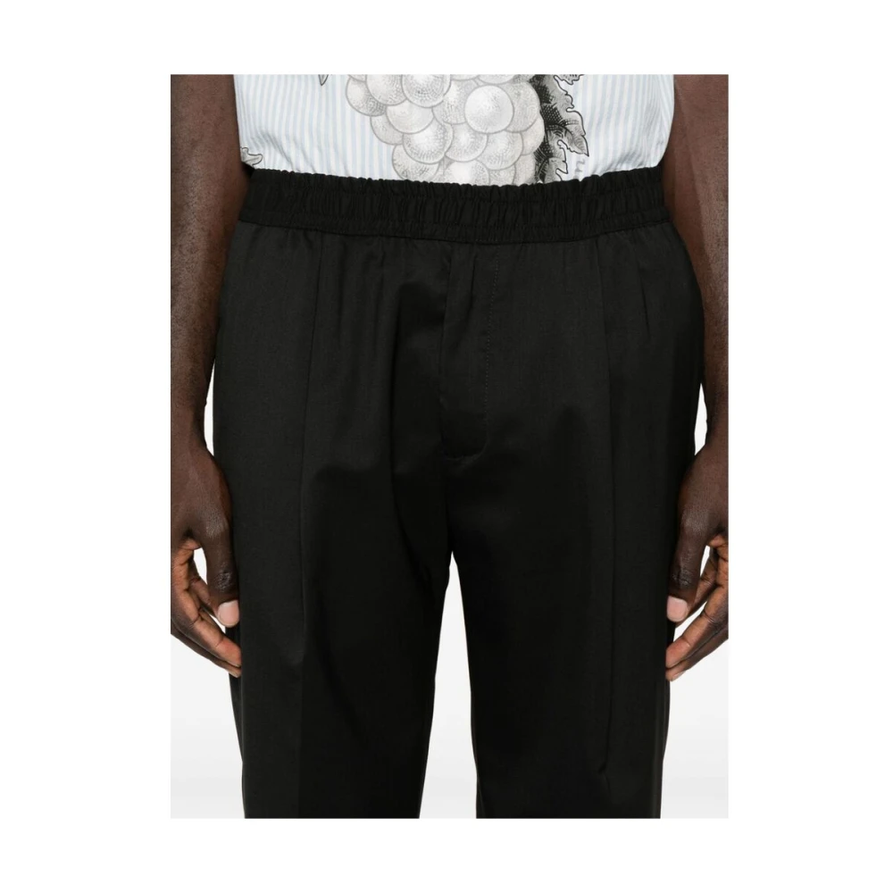 Briglia Zwarte Wolmix Tapered Leg Broek Black Heren
