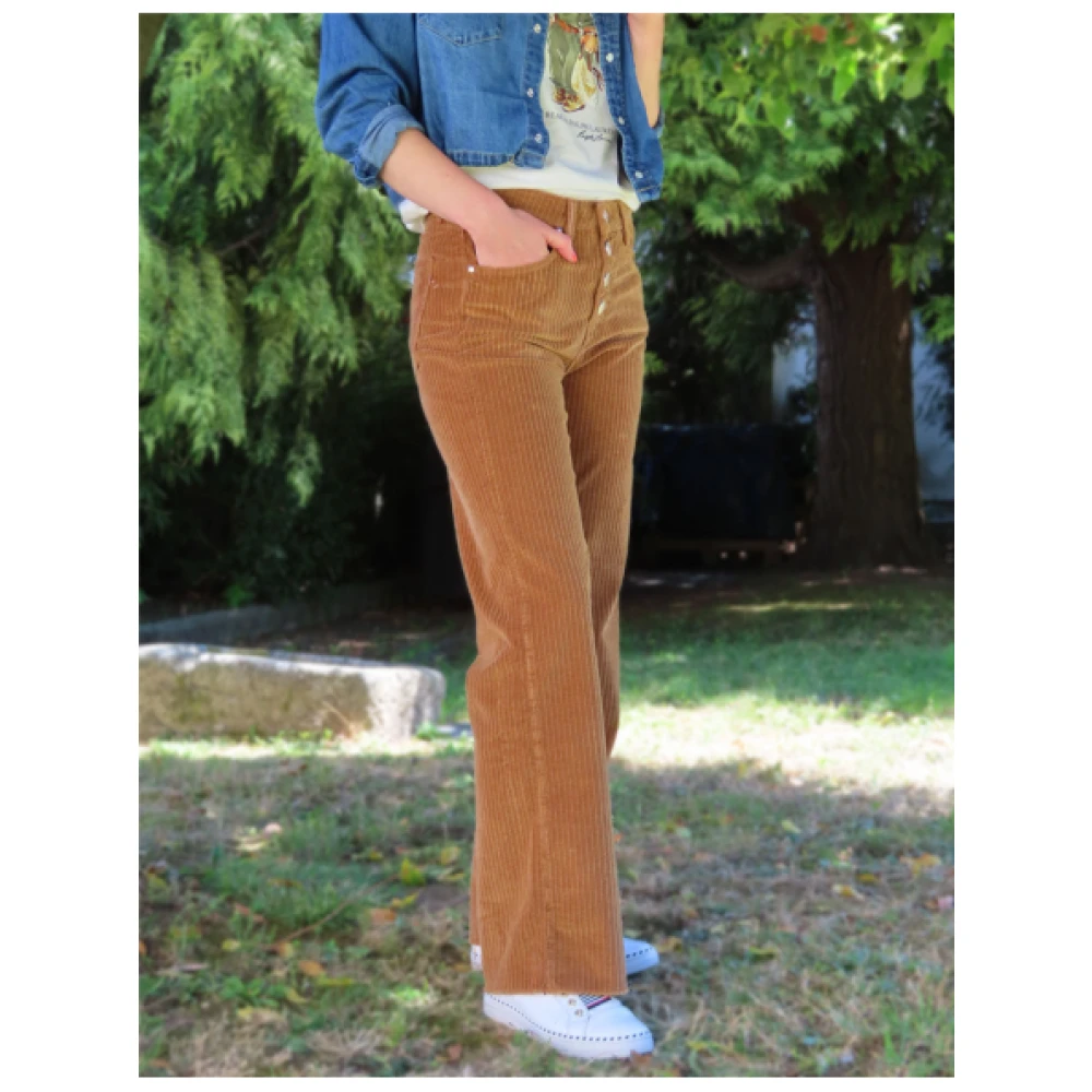 Islow Manon Wijde Broek met Knoopsluiting Brown Dames