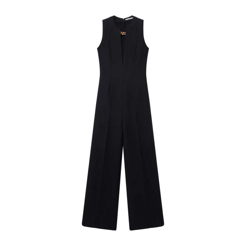 Stella Mccartney Zwarte Ketting Detail V-Hals Jurk Black Dames