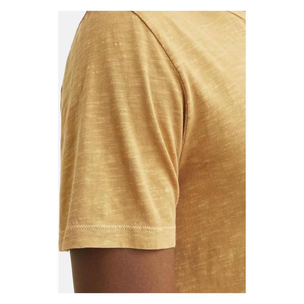 jack & jones Split Neck Casual T-Shirt Yellow Heren