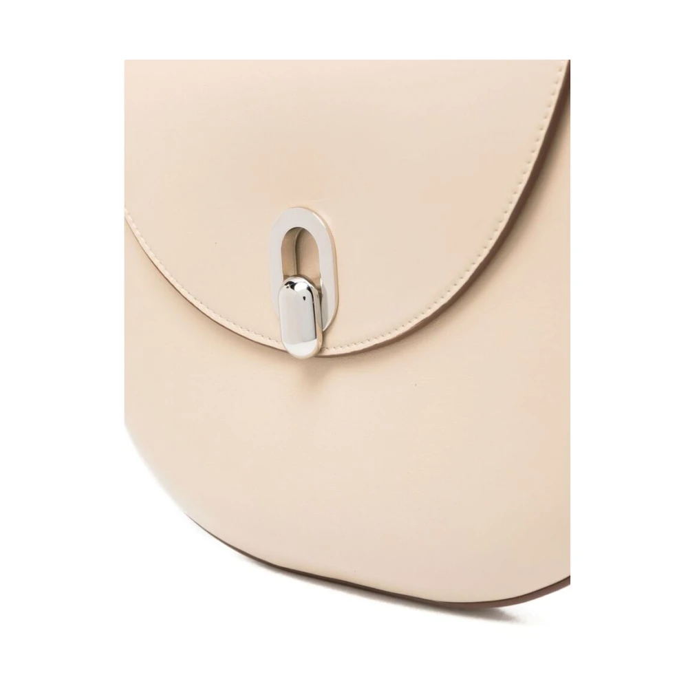 Savette Beige Leren Schoudertas Beige Dames