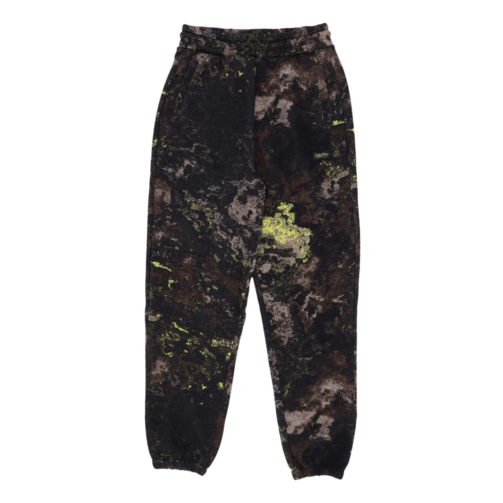 Dolly Noire Donkere Camo Chemische Sweatpants Elastische Taille Multicolor Heren