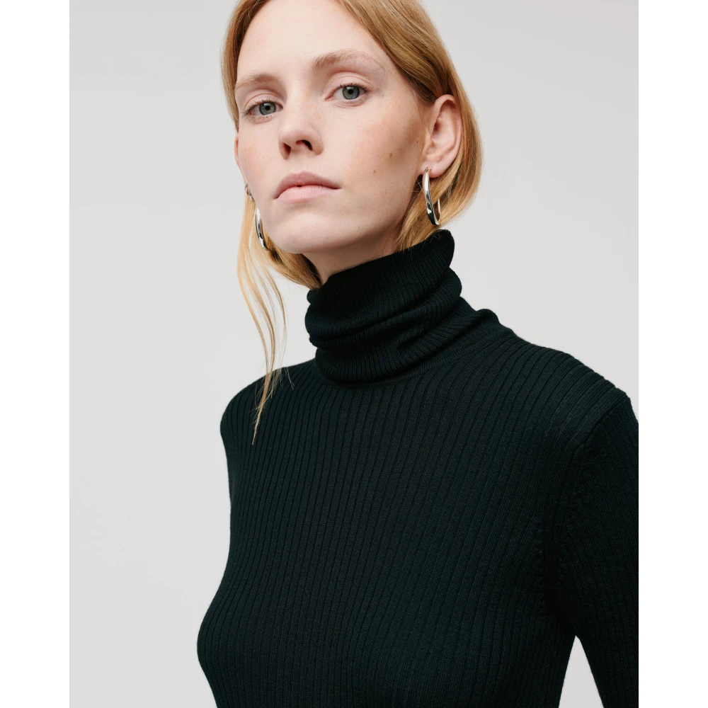 IVY OAK Zachte Turtle Neck Gebreide Trui Black Dames