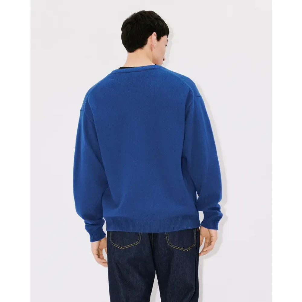 Kenzo Blauwe Bloem Crest Sweater Blue Heren